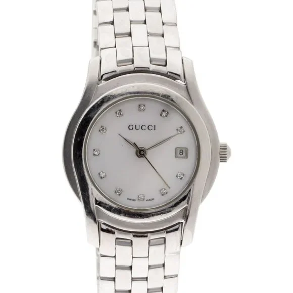 Gucci 5500 Watch w/ Diamonds Stainless Steel Gucci YA055510 Ladies Watch 5505 Mother of Pearl Dial  main image 3